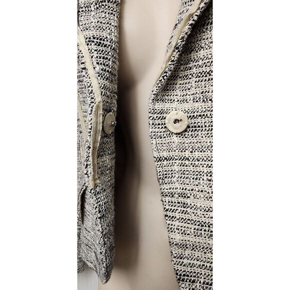 The Limited Single Breasted Tweed Suit Jacket Size 2 Color Black/Cream - Picture 3 of 11